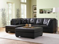  Leather Sectional Sofa Left Side Chaise by Coaster  Contemporary Black